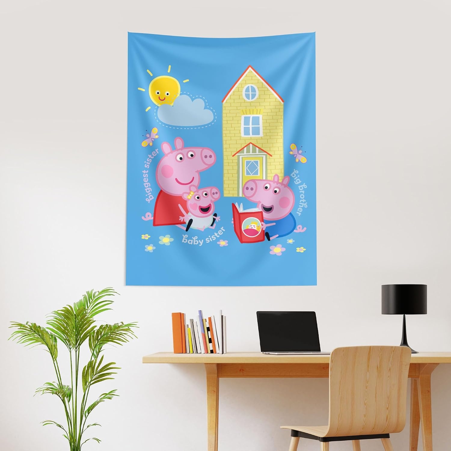image:imageNorthwest Bluey Happy Explorers Wall Hanging Tapestry Nursery Playroom Decor Lightweight Washable Fade Resistant 40x57 inchesPeppa Pig Sibling Time
