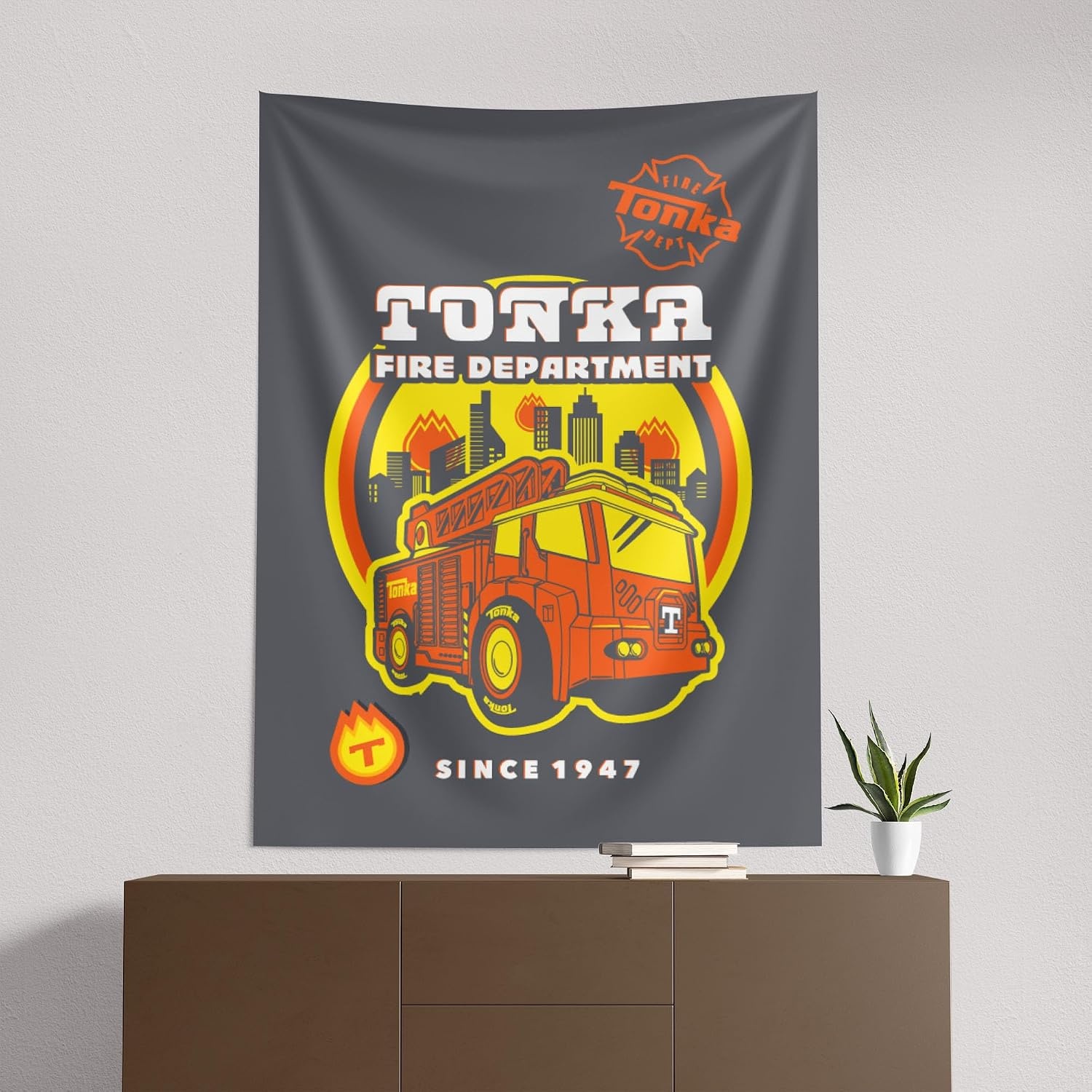 image:imageNorthwest Bluey Happy Explorers Wall Hanging Tapestry Nursery Playroom Decor Lightweight Washable Fade Resistant 40x57 inchesTonka Fire Department