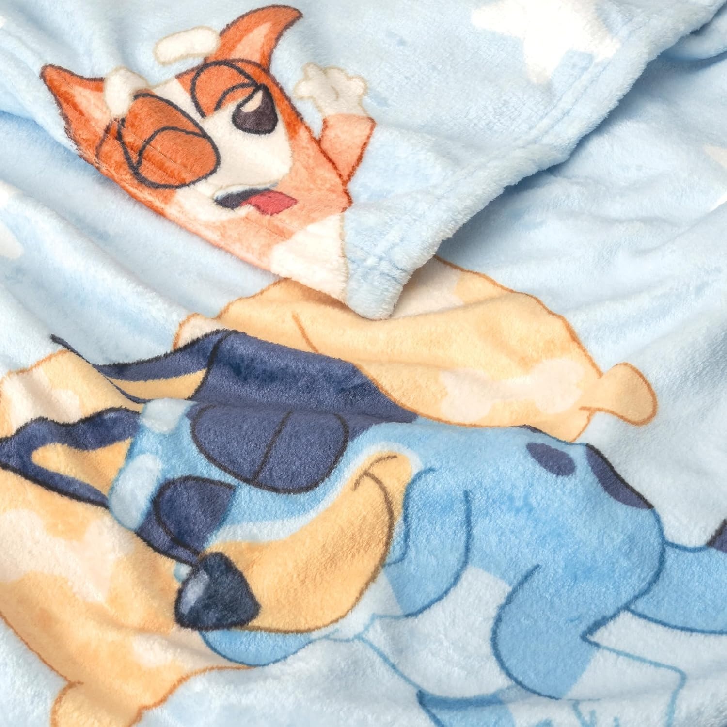 image:imageNorthwest Bluey and Bingo Rainbow Cloud Pal and Throw Blanket Set Soft 50 x 60 Inch Fleece Throw with 24 Inch Character Shaped Pillow Cozy 2Piece Gift Set for Bedroom or TravelBluey Sleeping