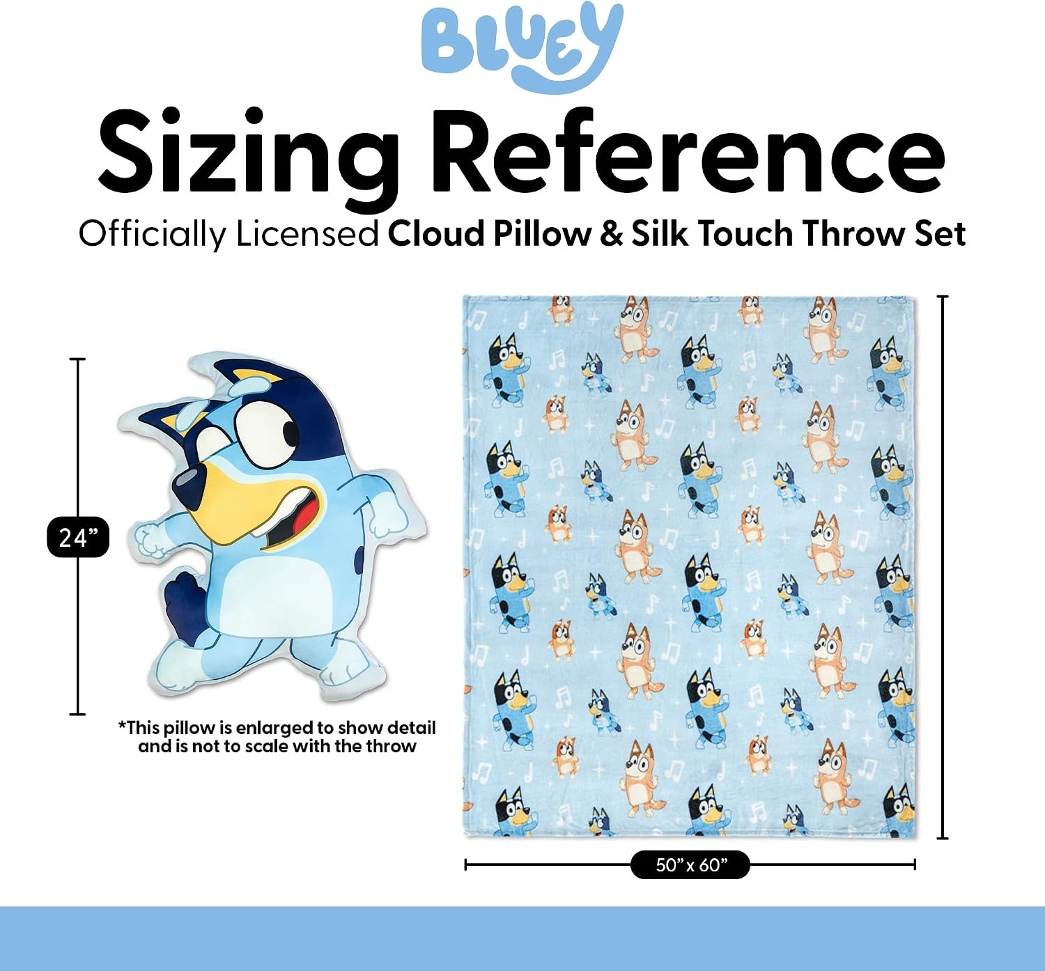 image:imageNorthwest Bluey and Bingo Rainbow Cloud Pal and Throw Blanket Set Soft 50 x 60 Inch Fleece Throw with 24 Inch Character Shaped Pillow Cozy 2Piece Gift Set for Bedroom or TravelBluey and Family Dance