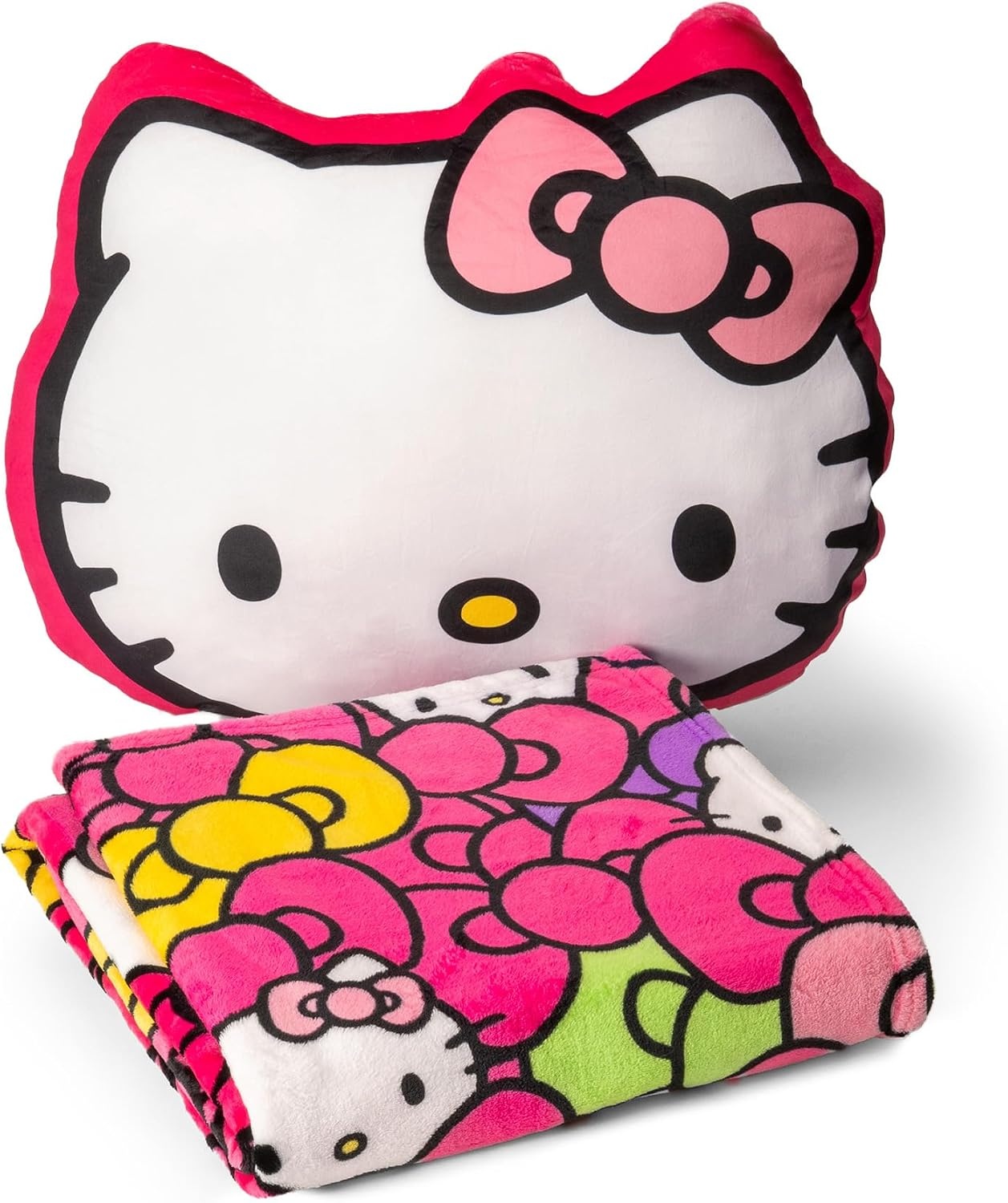 image:imageNorthwest Bluey and Bingo Rainbow Cloud Pal and Throw Blanket Set Soft 50 x 60 Inch Fleece Throw with 24 Inch Character Shaped Pillow Cozy 2Piece Gift Set for Bedroom or TravelHello Kitty Lost in Bows