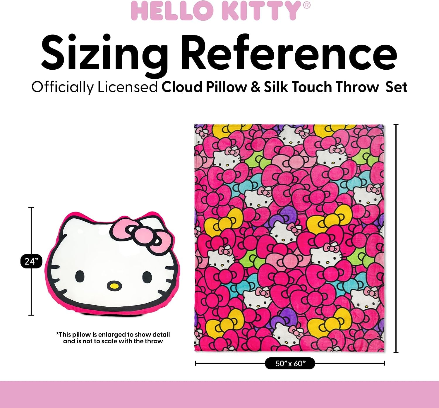 image:imageNorthwest Bluey and Bingo Rainbow Cloud Pal and Throw Blanket Set Soft 50 x 60 Inch Fleece Throw with 24 Inch Character Shaped Pillow Cozy 2Piece Gift Set for Bedroom or TravelHello Kitty Lost in Bows