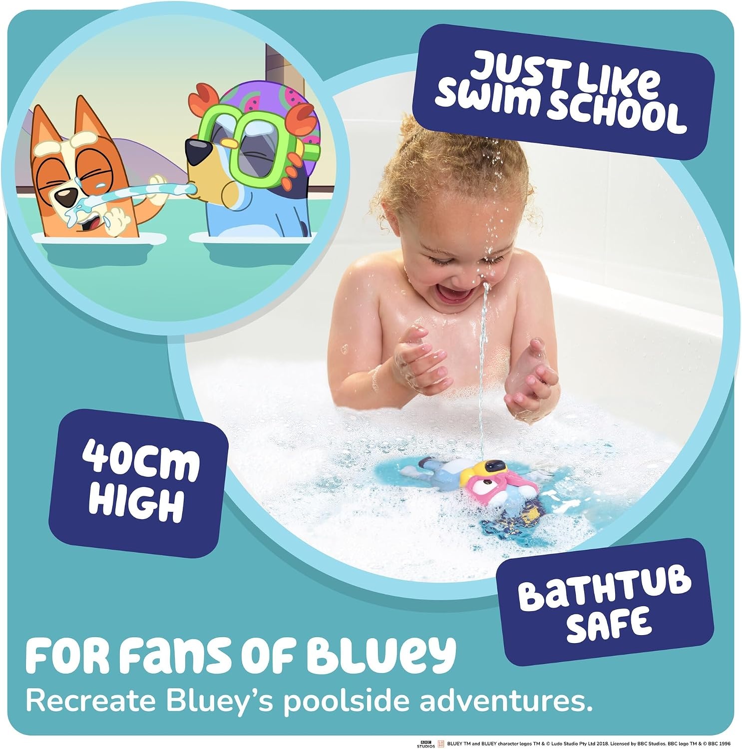 image:imageTOMY Toomies Swim School Bluey Water Toy Floating Fountain Squirt Toy for Bathtub or Pool Summer Toddler Swimming and Bath Toys Ages 18 Months