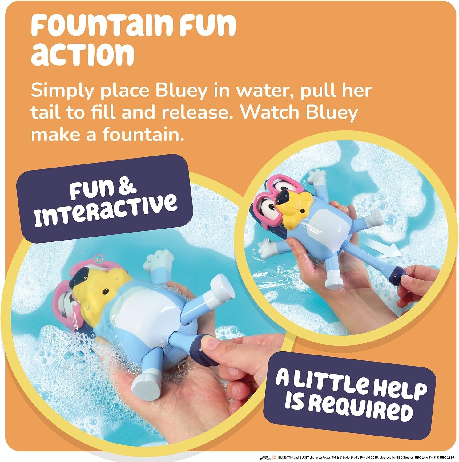 image:imageTOMY Toomies Swim School Bluey Water Toy Floating Fountain Squirt Toy for Bathtub or Pool Summer Toddler Swimming and Bath Toys Ages 18 Months