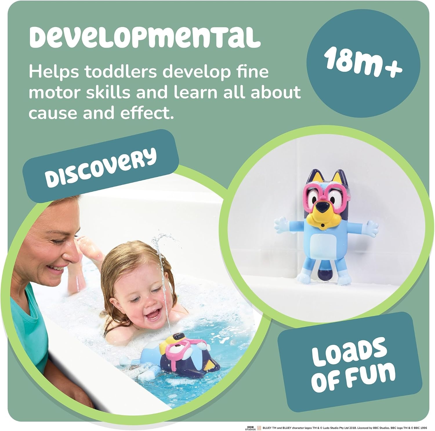 image:imageTOMY Toomies Swim School Bluey Water Toy Floating Fountain Squirt Toy for Bathtub or Pool Summer Toddler Swimming and Bath Toys Ages 18 Months
