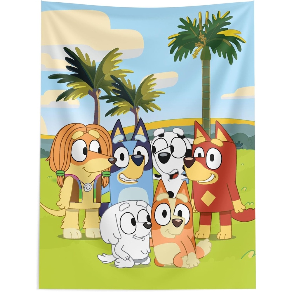 image:imageNorthwest Bluey Happy Explorers Wall Hanging Tapestry Nursery Playroom Decor Lightweight Washable Fade Resistant 40x57 inchesBluey Puppy Buddies
