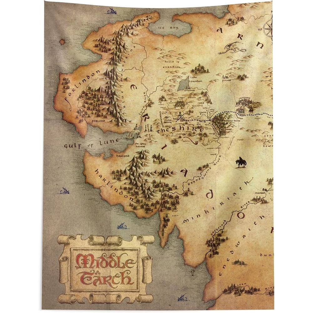 image:imageNorthwest Bluey Happy Explorers Wall Hanging Tapestry Nursery Playroom Decor Lightweight Washable Fade Resistant 40x57 inchesLord of the Rings Beyond the Shire