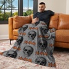 Northwest Bluey Bunny Pup Throw Blanket Oversized Silk Touch Throw, Ultra-Soft Lightweight Fleece Décor, 50 x 70 inches(Def Leppard – Skull)