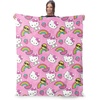 Northwest Bluey Bunny Pup Throw Blanket Oversized Silk Touch Throw, Ultra-Soft Lightweight Fleece Décor, 50 x 70 inches(Hello Kitty Tie Dye Rainbow)