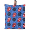Northwest Bluey Bunny Pup Throw Blanket Oversized Silk Touch Throw, Ultra-Soft Lightweight Fleece Décor, 50 x 70 inches(The Rolling Stones – Checkered)