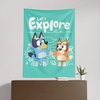 Northwest Bluey Happy Explorers Wall Hanging Tapestry, Nursery Playroom Decor, Lightweight Washable Fade Resistant, 40×57 inches(Bluey Happy Explorers)