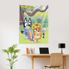 Northwest Bluey Happy Explorers Wall Hanging Tapestry, Nursery Playroom Decor, Lightweight Washable Fade Resistant, 40×57 inches(Bluey Queen Bingo)