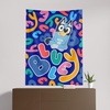 Northwest Bluey Happy Explorers Wall Hanging Tapestry, Nursery Playroom Decor, Lightweight Washable Fade Resistant, 40×57 inches(Bluey Spelling Bluey)