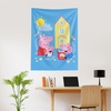 Northwest Bluey Happy Explorers Wall Hanging Tapestry, Nursery Playroom Decor, Lightweight Washable Fade Resistant, 40×57 inches(Peppa Pig Sibling Time)