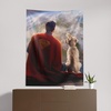 Northwest Bluey Happy Explorers Wall Hanging Tapestry, Nursery Playroom Decor, Lightweight Washable Fade Resistant, 40×57 inches(Superman World View)