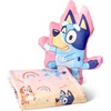 Northwest Bluey and Bingo Rainbow Cloud Pal and Throw Blanket Set, Soft 50 x 60 Inch Fleece Throw with 24 Inch Character Shaped Pillow, Cozy 2-Piece Gift Set for Bedroom or Travel(Bluey and Bingo Rainbow)