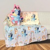 Northwest Bluey and Bingo Rainbow Cloud Pal and Throw Blanket Set, Soft 50 x 60 Inch Fleece Throw with 24 Inch Character Shaped Pillow, Cozy 2-Piece Gift Set for Bedroom or Travel(Bluey and Bingo Rainbow)
