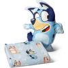 Northwest Bluey and Bingo Rainbow Cloud Pal and Throw Blanket Set, Soft 50 x 60 Inch Fleece Throw with 24 Inch Character Shaped Pillow, Cozy 2-Piece Gift Set for Bedroom or Travel(Bluey and Family Dance)