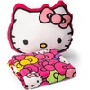 Northwest Bluey and Bingo Rainbow Cloud Pal and Throw Blanket Set, Soft 50 x 60 Inch Fleece Throw with 24 Inch Character Shaped Pillow, Cozy 2-Piece Gift Set for Bedroom or Travel(Hello Kitty Lost in Bows)