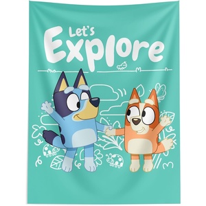 Northwest Bluey Happy Explorers Wall Hanging Tapestry, Nursery Playroom Decor, Lightweight Washable Fade Resistant, 40×57 inches(Bluey Happy Explorers)