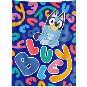 Northwest Bluey Happy Explorers Wall Hanging Tapestry, Nursery Playroom Decor, Lightweight Washable Fade Resistant, 40×57 inches(Bluey Spelling Bluey)