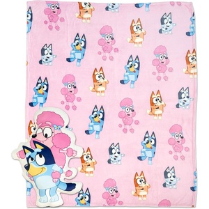 Northwest Bluey and Bingo Rainbow Cloud Pal and Throw Blanket Set, Soft 50 x 60 Inch Fleece Throw with 24 Inch Character Shaped Pillow, Cozy 2-Piece Gift Set for Bedroom or Travel(Bluey and Coco Bestie)