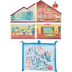 Tomy Toomies Playdate at Bluey’s Bath Stickers – 18 Officially Licensed Foam Stickers with Reusable Storage Bag – Ages 18 Months and Up