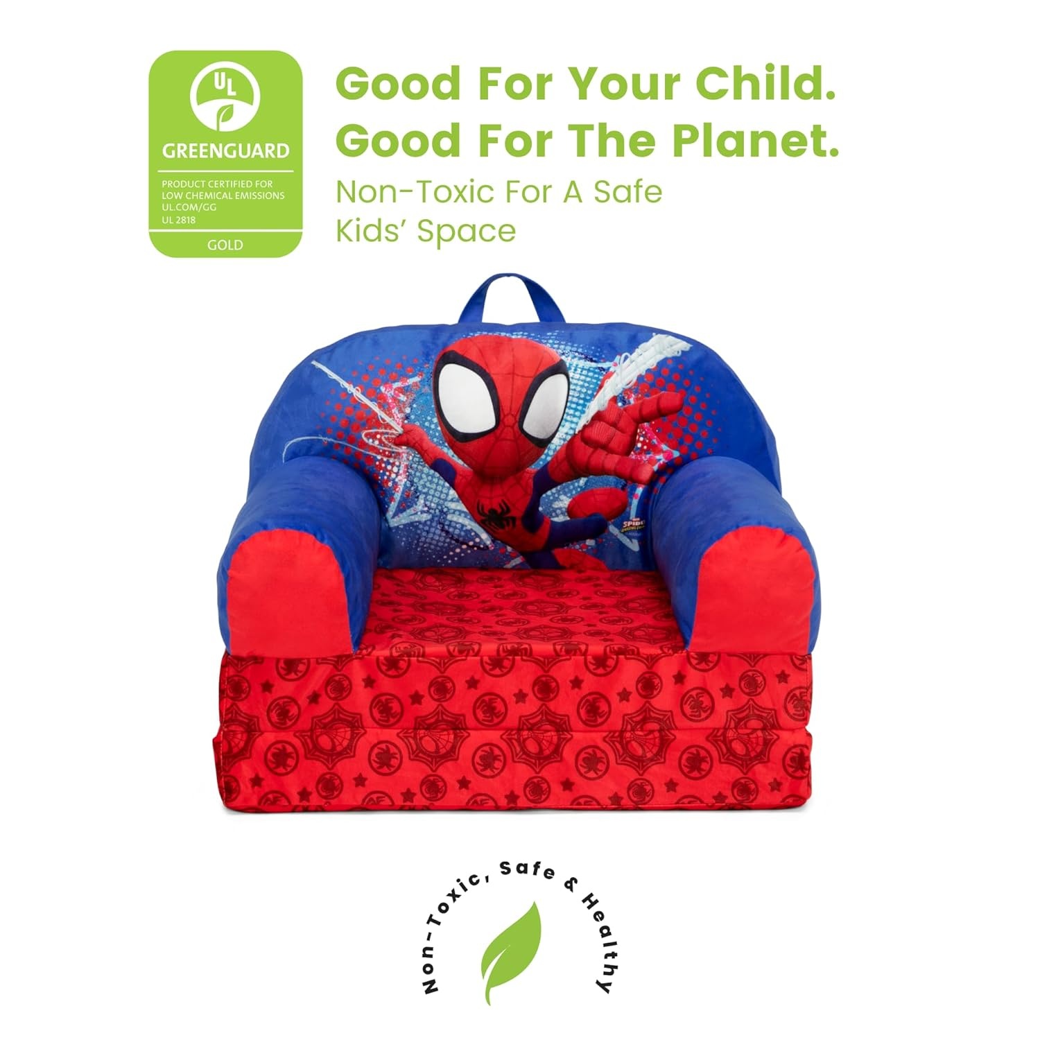 image:imageDelta Children Bluey Cozee Buddy FlipOut Kids Chair BlueSpidey and His Amazing Friends