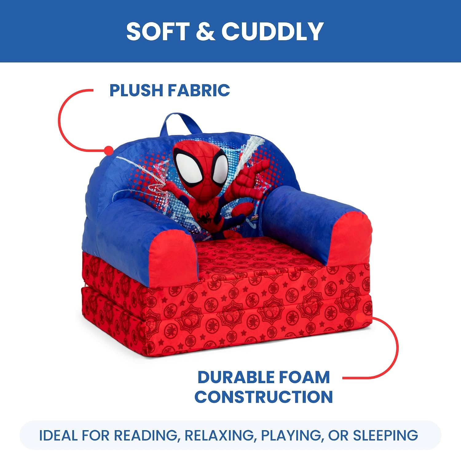 image:imageDelta Children Bluey Cozee Buddy FlipOut Kids Chair BlueSpidey and His Amazing Friends