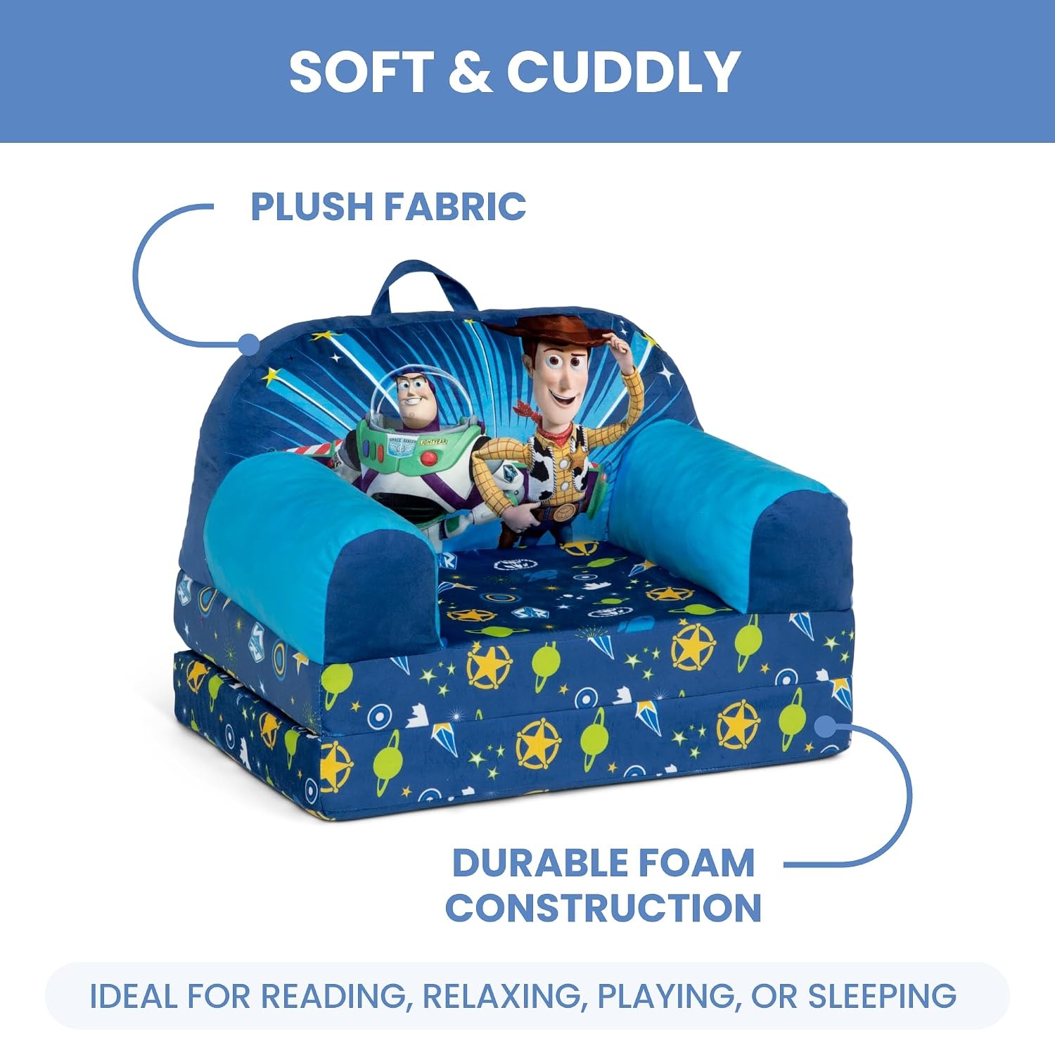 image:imageDelta Children Bluey Cozee Buddy FlipOut Kids Chair BlueToy Story