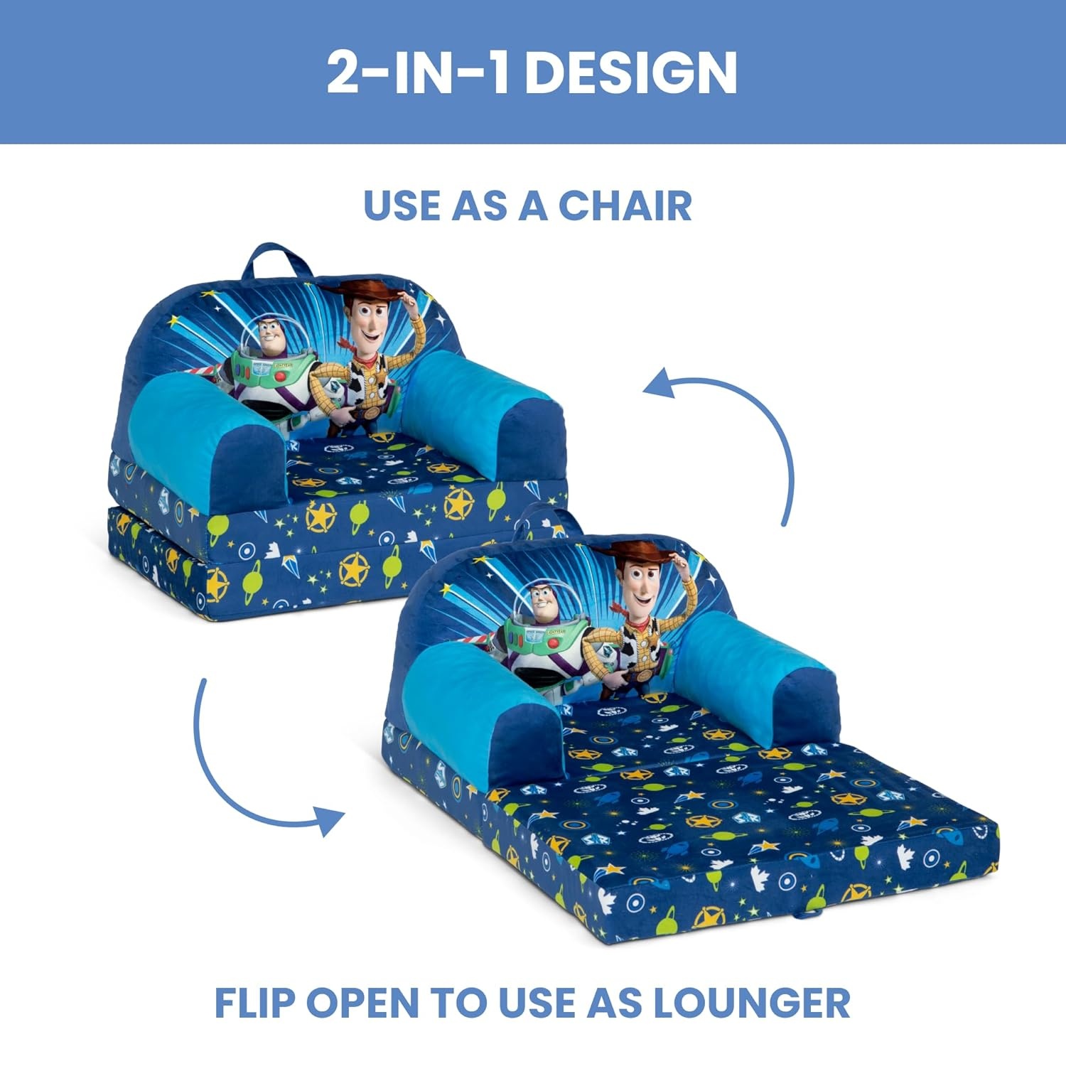 image:imageDelta Children Bluey Cozee Buddy FlipOut Kids Chair BlueToy Story
