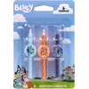 6 Bluey Birthday Cake Candles | Birthday Candles for Cake Decorations Featuring Bluey and Bingo, Blue & Orange, for Party