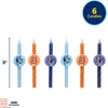 6 Bluey Birthday Cake Candles | Birthday Candles for Cake Decorations Featuring Bluey and Bingo, Blue & Orange, for Party