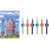 6 Bluey Birthday Cake Candles | Birthday Candles for Cake Decorations Featuring Bluey and Bingo, Blue & Orange, for Party