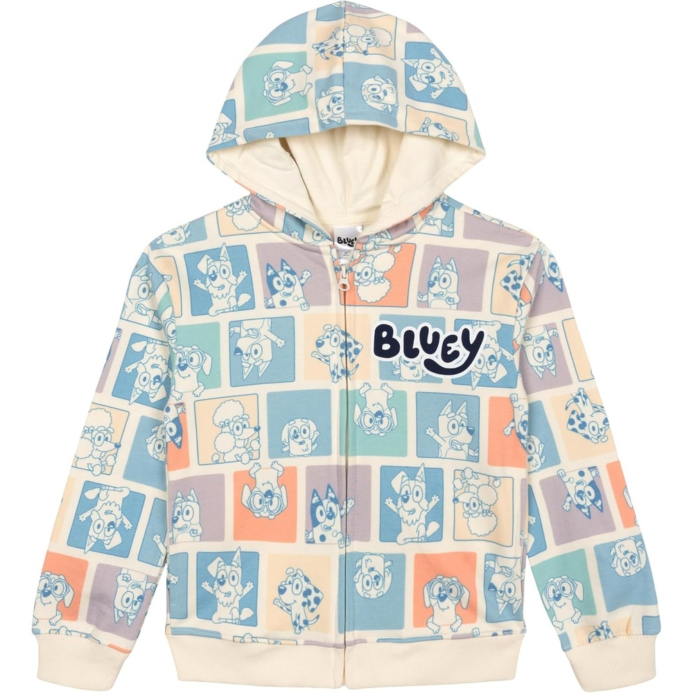 image:imageBluey Fleece ZipUp Hoodie Toddler to Big KidBluey and Friends Multi