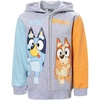 Bluey Fleece Zip-Up Hoodie Toddler to Big Kid(Grey)