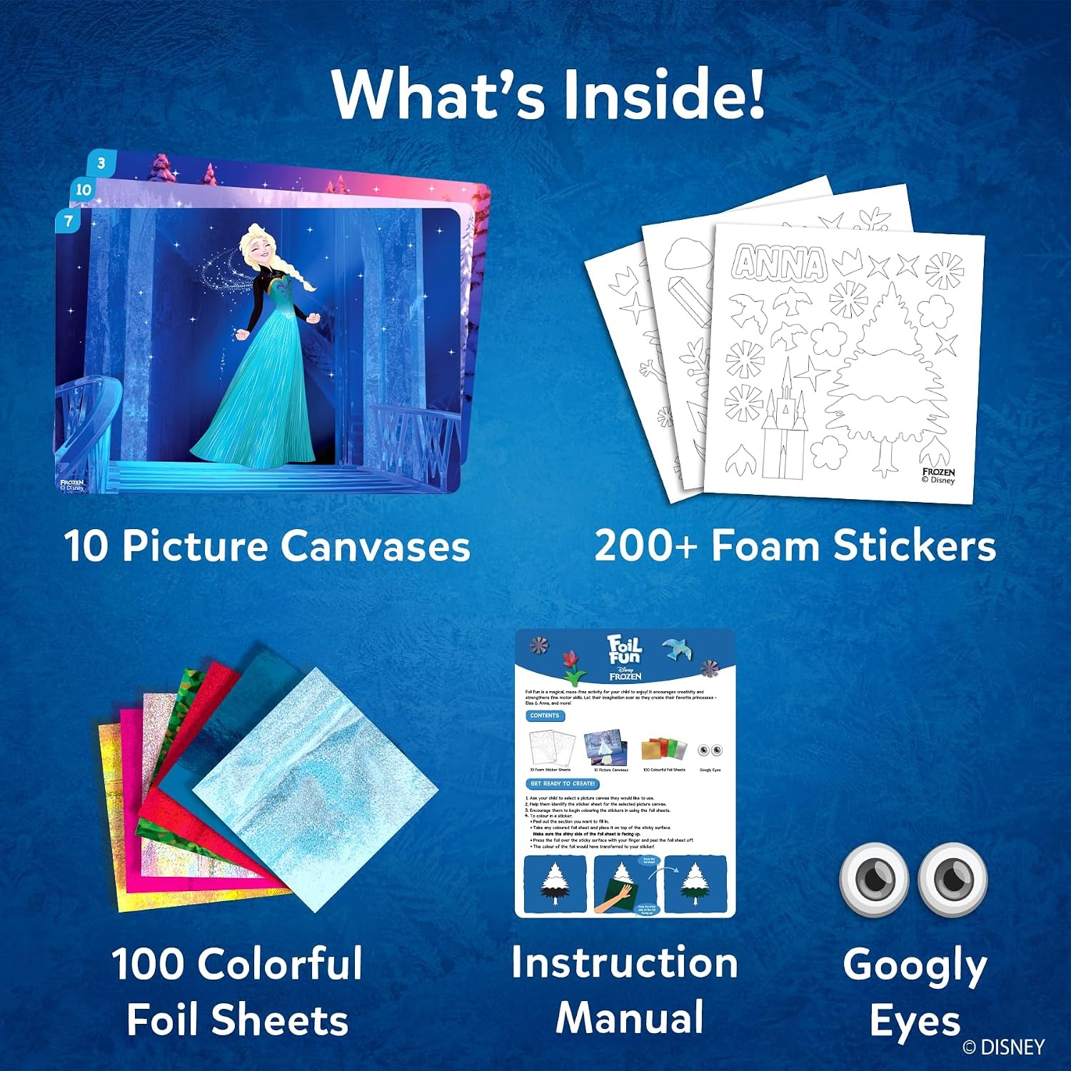 image:imageSkillmatics Foil Fun Disney Princess Foil Art amp Craft Kit Gift for Kids Travel Toy MessFree Sticker Activity DIY Decor For Fans of Cinderella Ariel amp Jasmine Girls amp Boys Ages 4 5 6 7 89 Disney Frozen