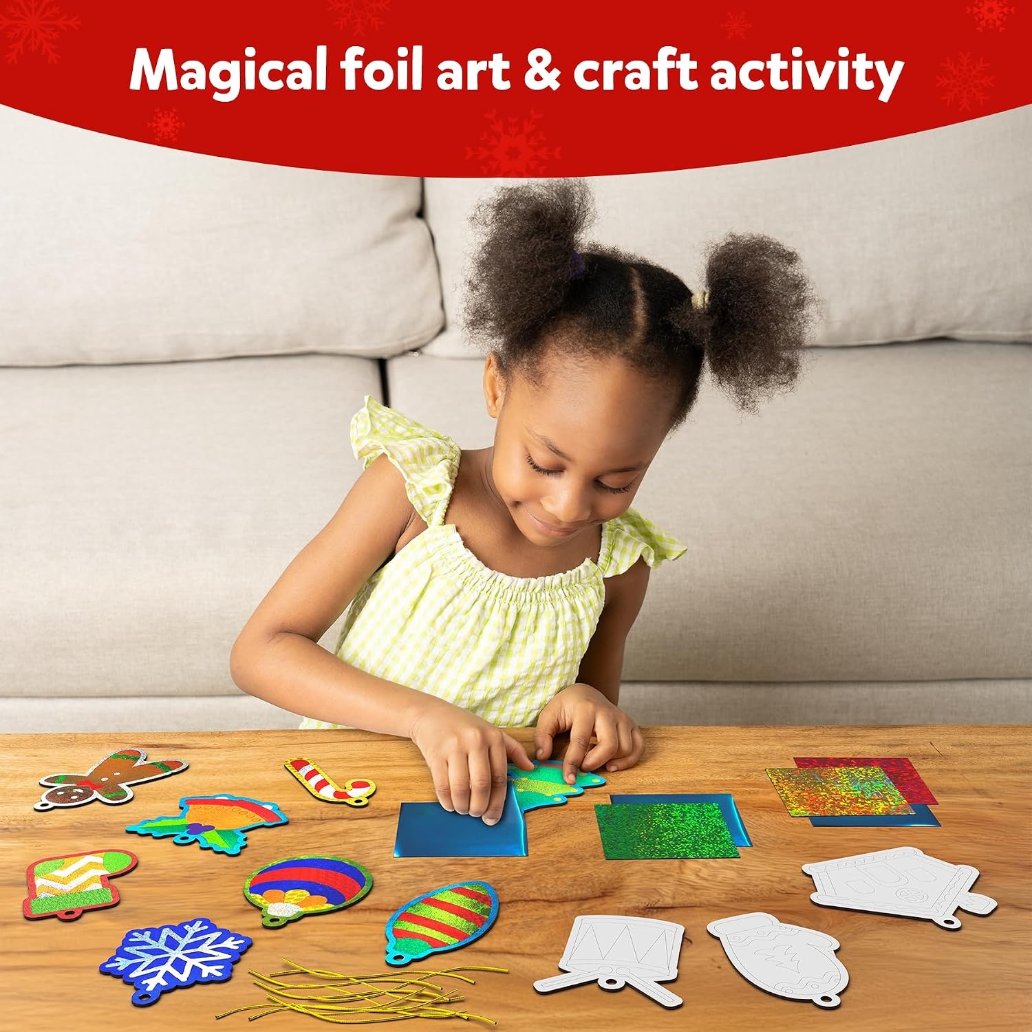 image:imageSkillmatics Foil Fun Disney Princess Foil Art amp Craft Kit Gift for Kids Travel Toy MessFree Sticker Activity DIY Decor For Fans of Cinderella Ariel amp Jasmine Girls amp Boys Ages 4 5 6 7 8Christmas Ornaments