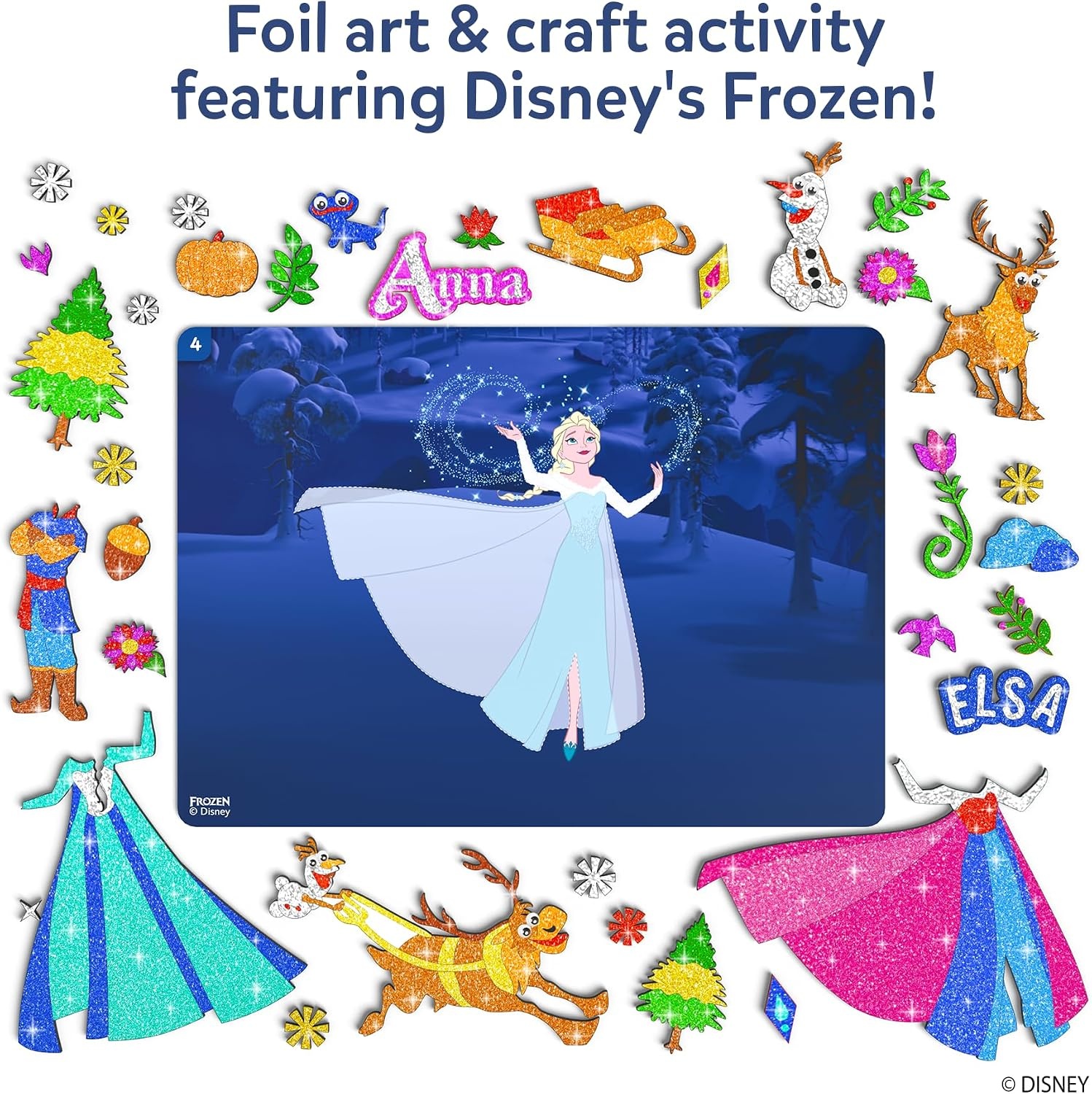 image:imageSkillmatics Foil Fun Disney Princess Foil Art amp Craft Kit Gift for Kids Travel Toy MessFree Sticker Activity DIY Decor For Fans of Cinderella Ariel amp Jasmine Girls amp Boys Ages 4 5 6 7 89 Disney Frozen