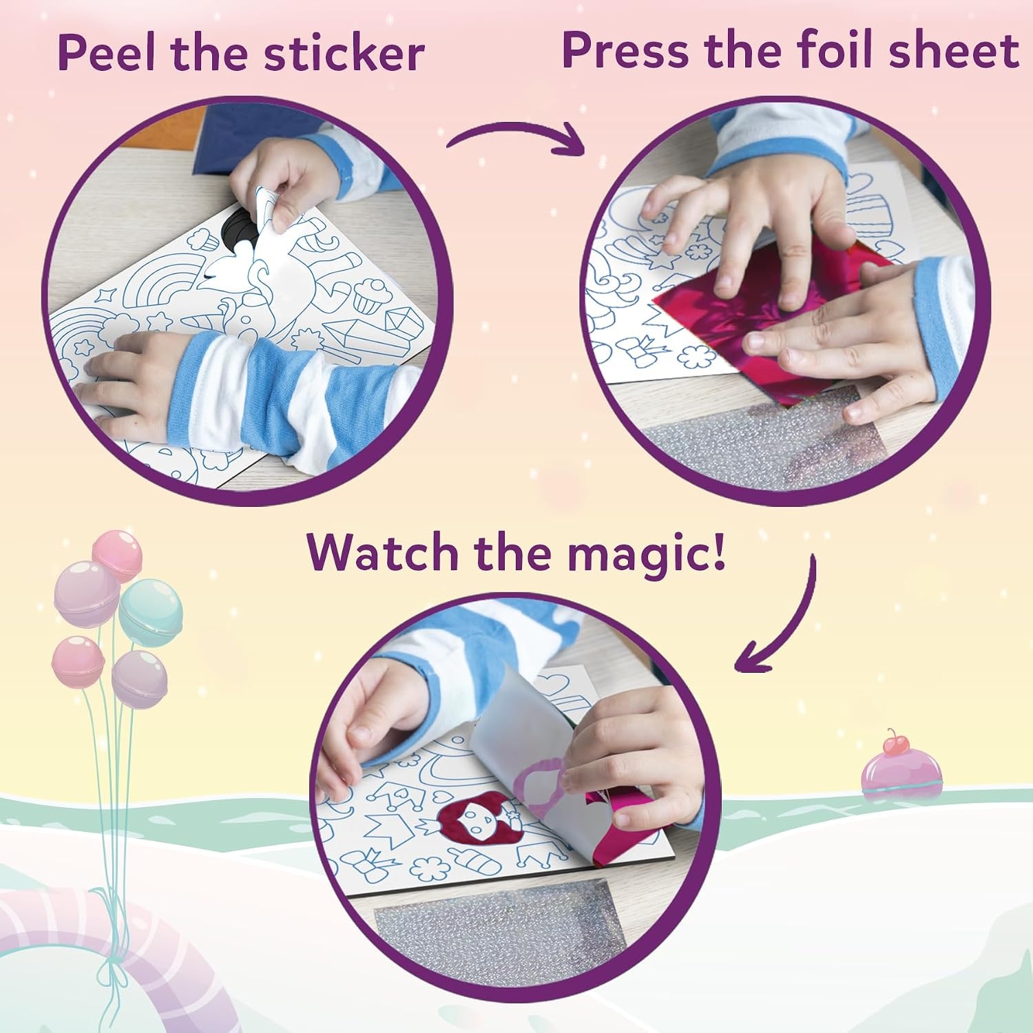 image:imageSkillmatics Foil Fun Disney Princess Foil Art amp Craft Kit Gift for Kids Travel Toy MessFree Sticker Activity DIY Decor For Fans of Cinderella Ariel amp Jasmine Girls amp Boys Ages 4 5 6 7 83 Unicorns Princesses