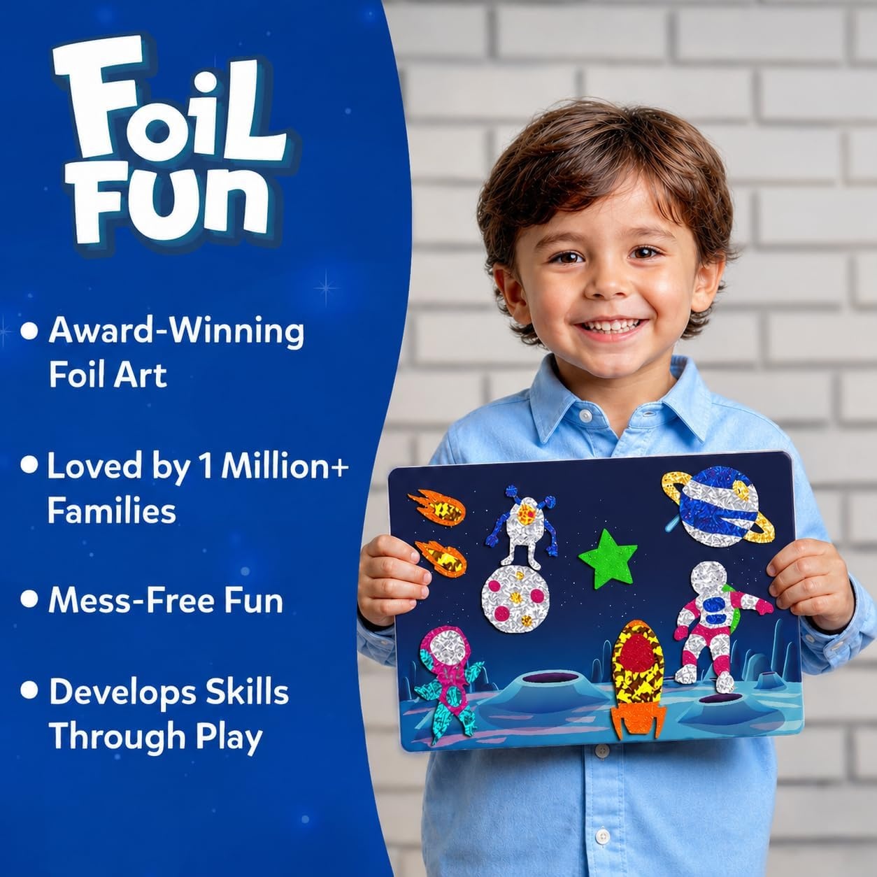 image:imageSkillmatics Foil Fun Disney Princess Foil Art amp Craft Kit Gift for Kids Travel Toy MessFree Sticker Activity DIY Decor For Fans of Cinderella Ariel amp Jasmine Girls amp Boys Ages 4 5 6 7 87 Space