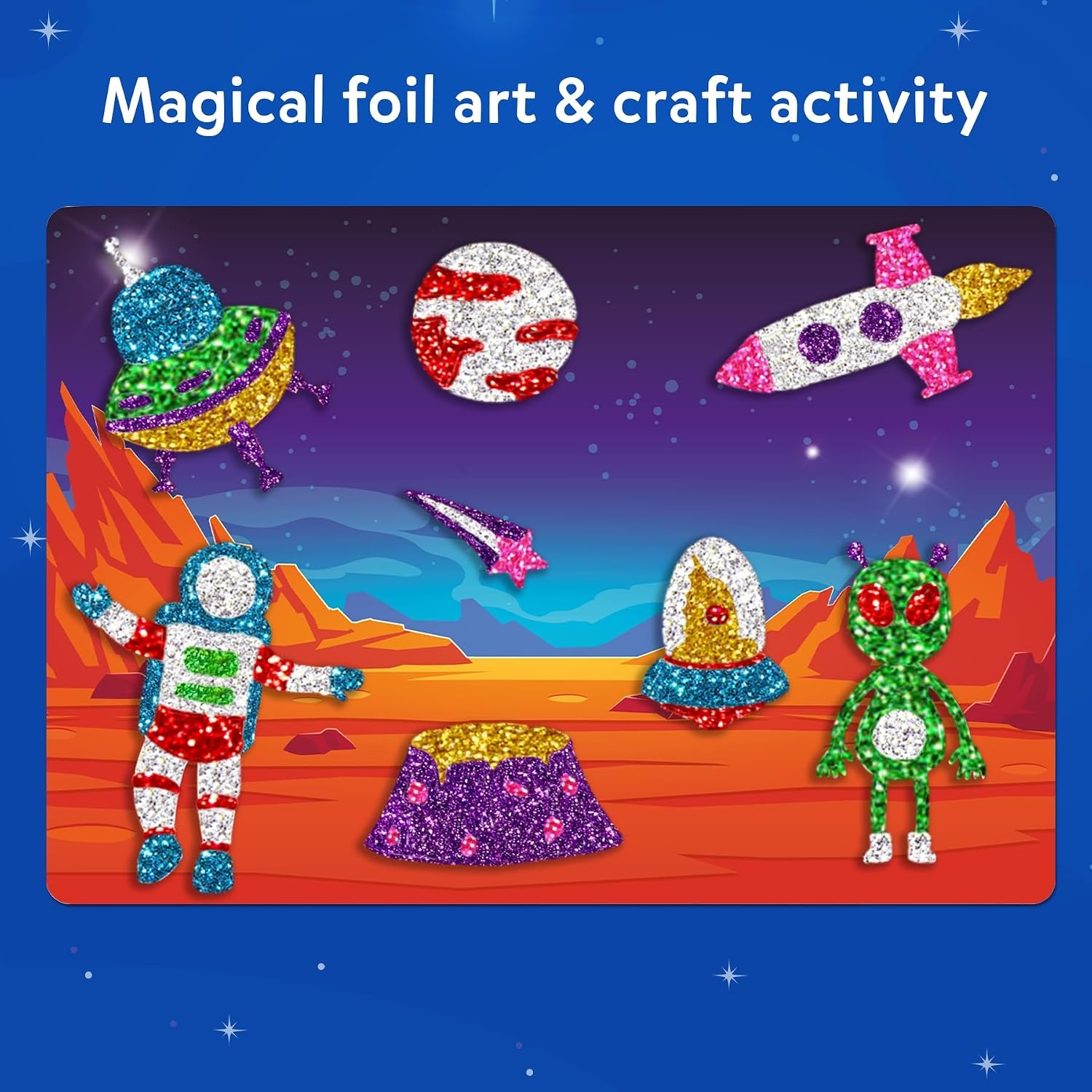 image:imageSkillmatics Foil Fun Disney Princess Foil Art amp Craft Kit Gift for Kids Travel Toy MessFree Sticker Activity DIY Decor For Fans of Cinderella Ariel amp Jasmine Girls amp Boys Ages 4 5 6 7 87 Space