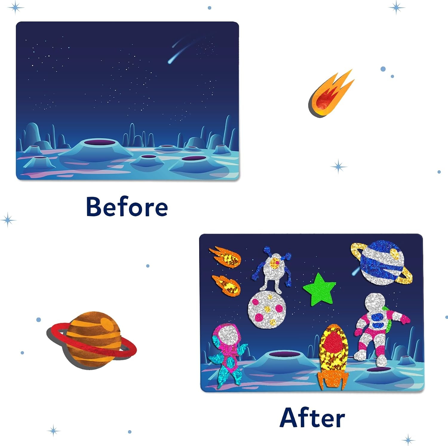 image:imageSkillmatics Foil Fun Disney Princess Foil Art amp Craft Kit Gift for Kids Travel Toy MessFree Sticker Activity DIY Decor For Fans of Cinderella Ariel amp Jasmine Girls amp Boys Ages 4 5 6 7 87 Space
