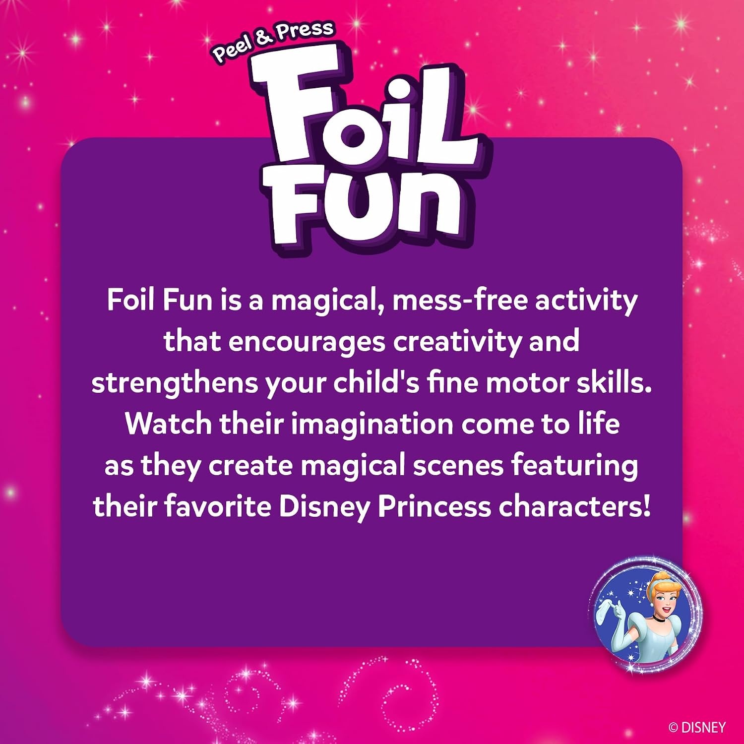 image:imageSkillmatics Foil Fun Disney Princess Foil Art amp Craft Kit Gift for Kids Travel Toy MessFree Sticker Activity DIY Decor For Fans of Cinderella Ariel amp Jasmine Girls amp Boys Ages 4 5 6 7 81 Disney Princess