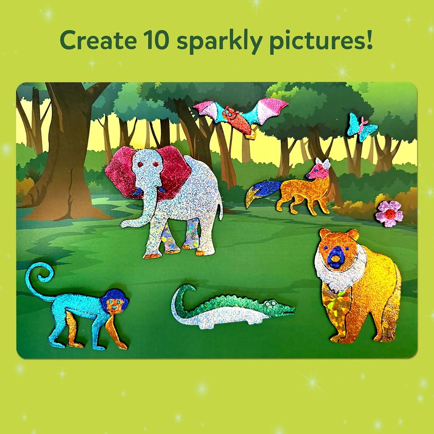 image:imageSkillmatics Foil Fun Disney Princess Foil Art amp Craft Kit Gift for Kids Travel Toy MessFree Sticker Activity DIY Decor For Fans of Cinderella Ariel amp Jasmine Girls amp Boys Ages 4 5 6 7 88 Animals Mega Pack