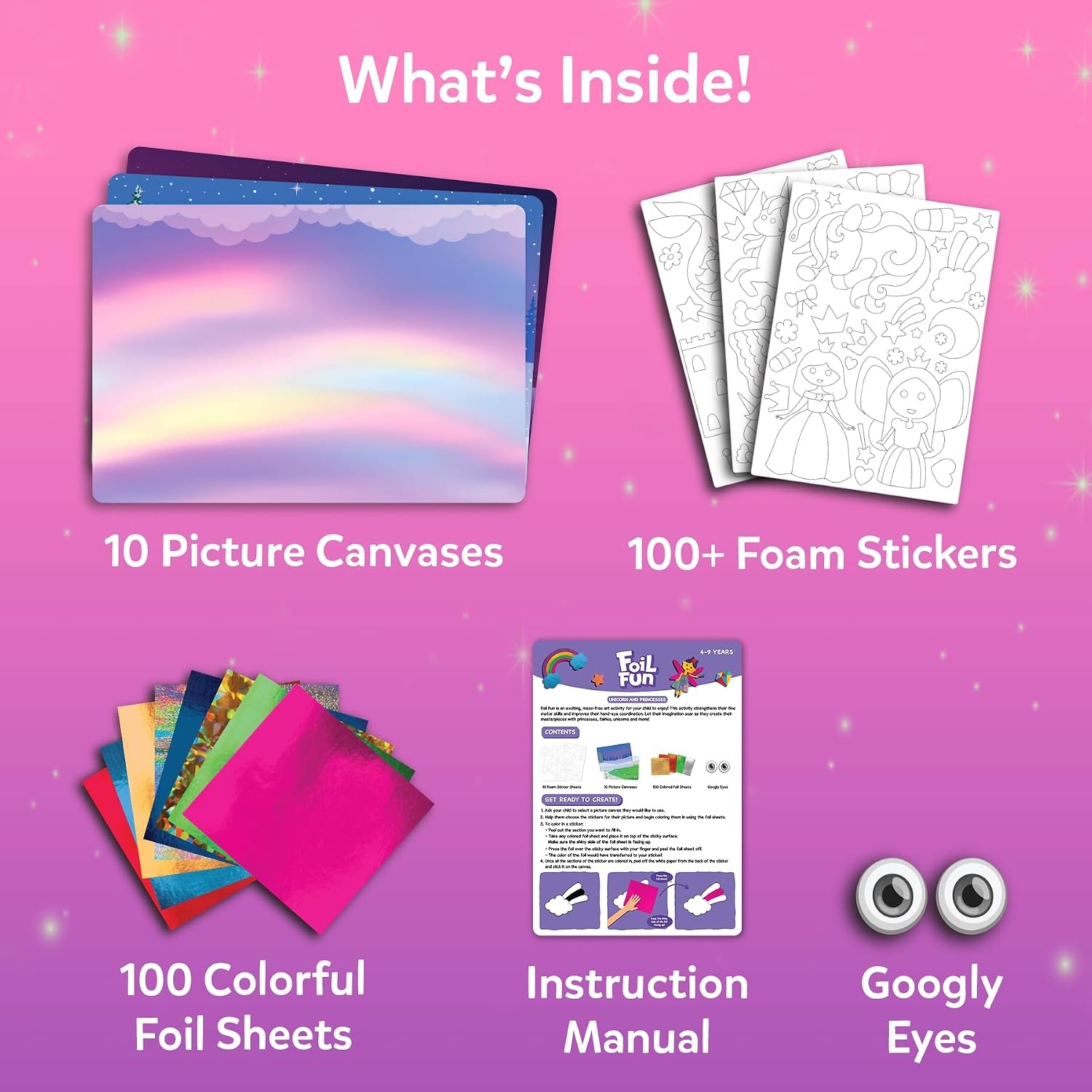image:imageSkillmatics Foil Fun Disney Princess Foil Art amp Craft Kit Gift for Kids Travel Toy MessFree Sticker Activity DIY Decor For Fans of Cinderella Ariel amp Jasmine Girls amp Boys Ages 4 5 6 7 83 Unicorns Princesses