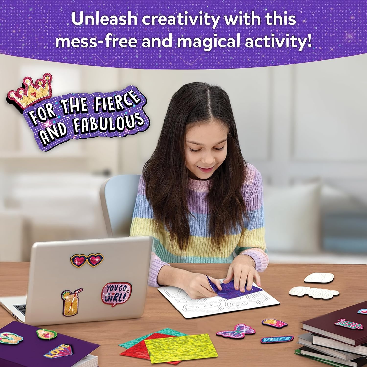 image:imageSkillmatics Foil Fun Disney Princess Foil Art amp Craft Kit Gift for Kids Travel Toy MessFree Sticker Activity DIY Decor For Fans of Cinderella Ariel amp Jasmine Girls amp Boys Ages 4 5 6 7 86 Girl Power
