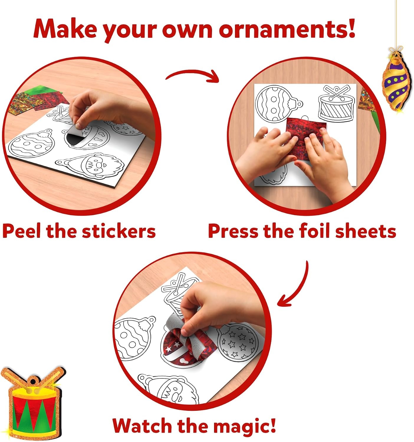 image:imageSkillmatics Foil Fun Disney Princess Foil Art amp Craft Kit Gift for Kids Travel Toy MessFree Sticker Activity DIY Decor For Fans of Cinderella Ariel amp Jasmine Girls amp Boys Ages 4 5 6 7 8Christmas Ornaments