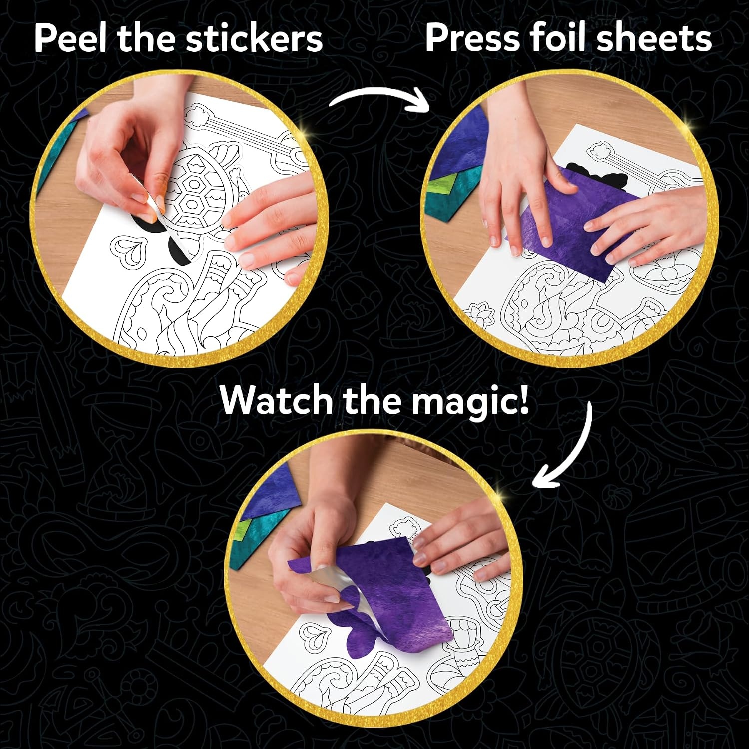 image:imageSkillmatics Foil Fun Disney Princess Foil Art amp Craft Kit Gift for Kids Travel Toy MessFree Sticker Activity DIY Decor For Fans of Cinderella Ariel amp Jasmine Girls amp Boys Ages 4 5 6 7 85 Pretty Patterns
