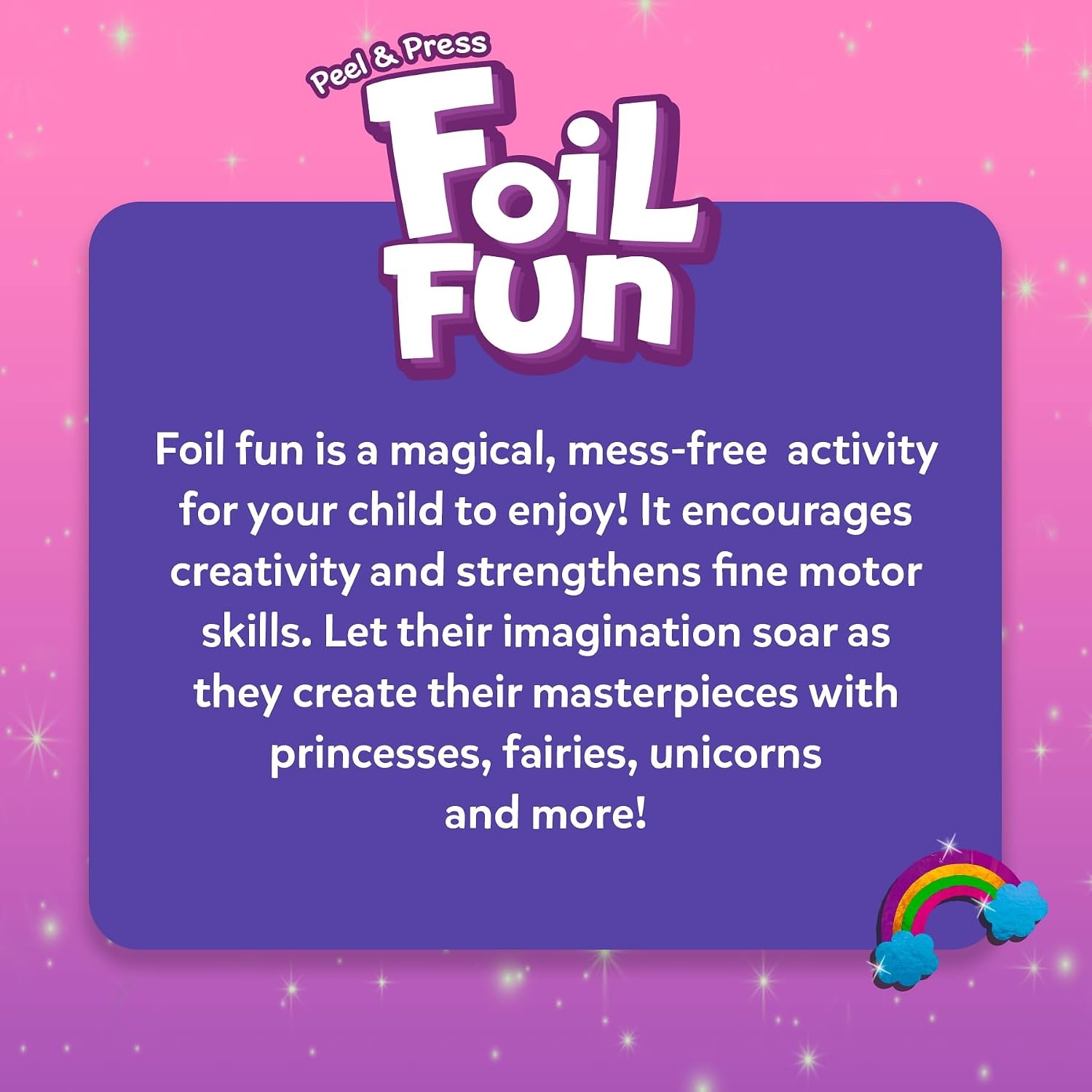 image:imageSkillmatics Foil Fun Disney Princess Foil Art amp Craft Kit Gift for Kids Travel Toy MessFree Sticker Activity DIY Decor For Fans of Cinderella Ariel amp Jasmine Girls amp Boys Ages 4 5 6 7 83 Unicorns Princesses
